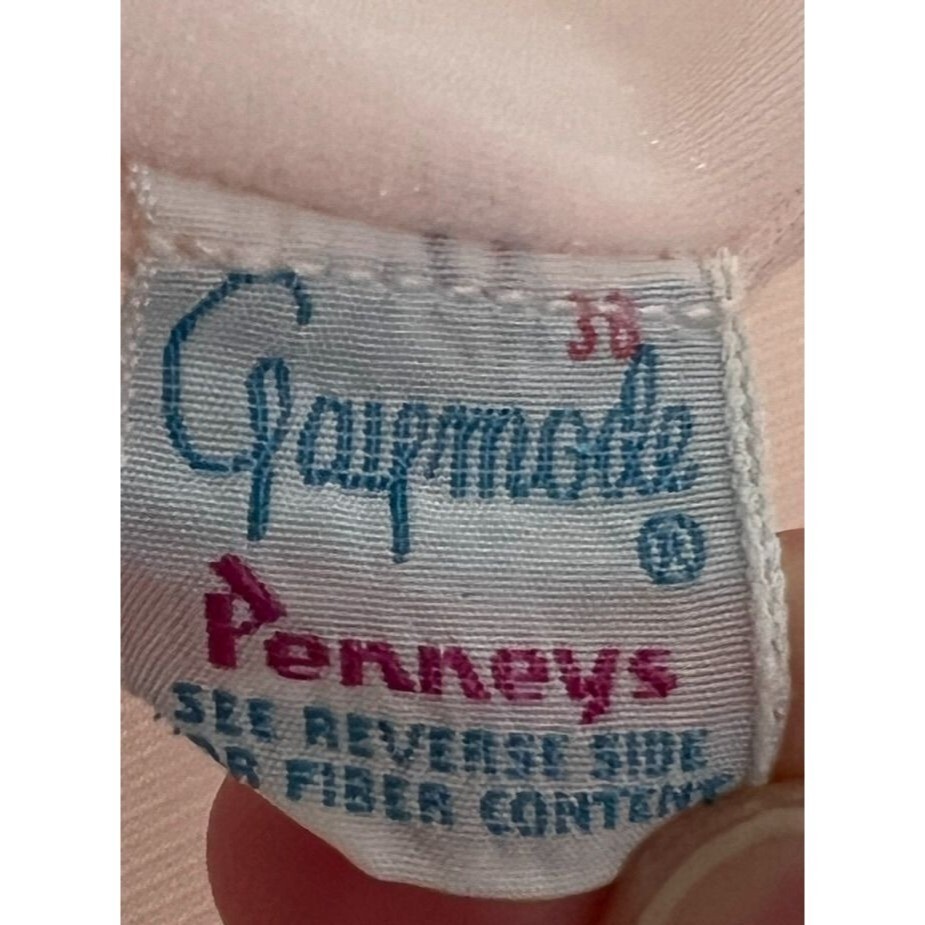 Vintage Penneys Gaymode Nightgown Pink Button Fro… - image 3