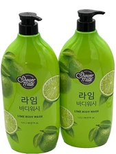 AEKYUNG SHOWER MATE, LIME BODY WASH, 40.57 FL. OZ.  2 XLARGE SIZE, MADE IN KOREA