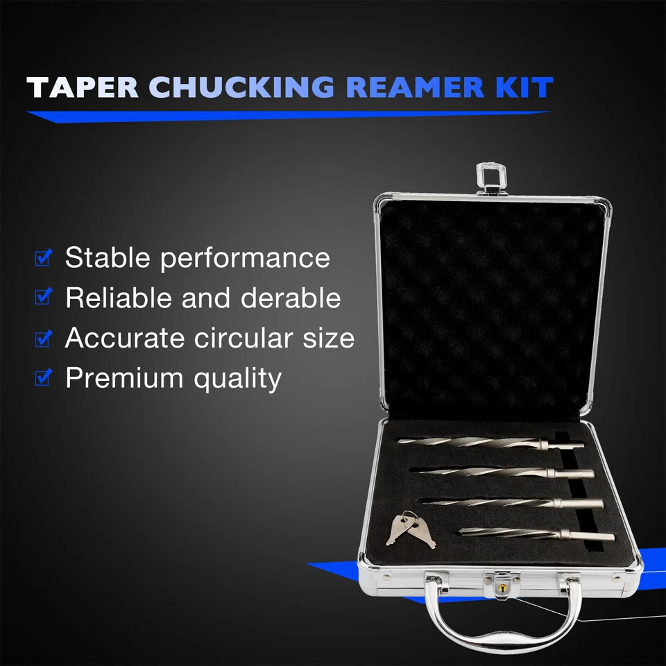 Juego de 4 escariadores de mandril cónico M2 HSS 3/8" 1/2" 5/8" 3/4" para fabricación de puentes Foto 3 de 4