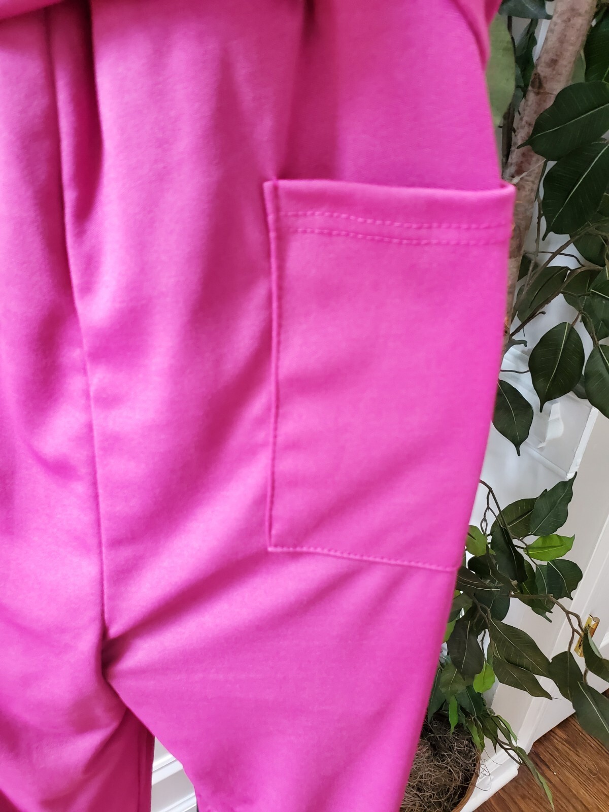 Women's Solid Pink Polyester One Shoulder Off Top… - image 7