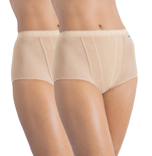 Sloggi Control Maxi Briefs Full Cotton Briefs With Light Control Panel - 2 Pack - Picture 2 of 10