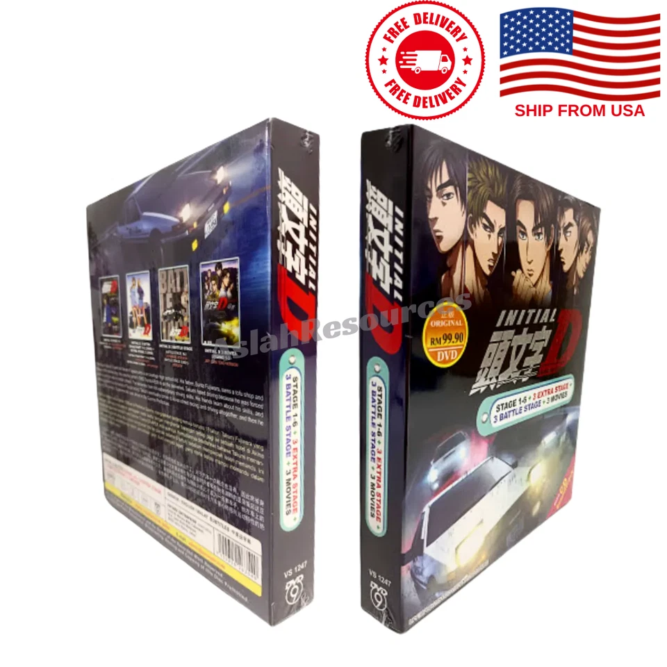 DVD INITIAL D (Stage 1-6)+3 Movies+Extra COMPLETE SET English Dub Ship From USA - Image 2 of 4