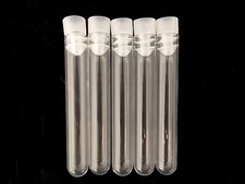 Glass test tubes - Rimless - size: 12mm x 75mm, tube with coloured cap