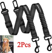 Dog Seat Belt Leash Pet Seatbelt Car ELASTIC Safety Adjustable Harness 2 Pack