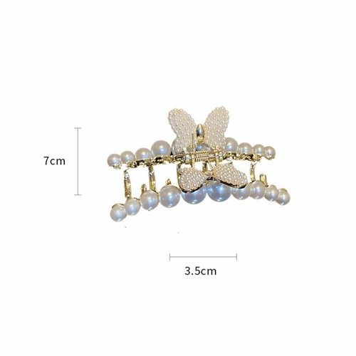 Pearls Korean Butterfly Hair Clips Hair Accessories Crab Clip Metal Hair Claw - Picture 8 of 10