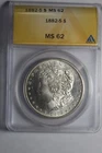 1882 S Morgan Silver Dollar MS62 ANACS