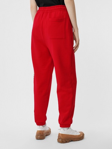 Burberry - Joggers - Red & Beige Check Cotton Jogging Pants/Trousers - XXS/ 2XS - Picture 4 of 5