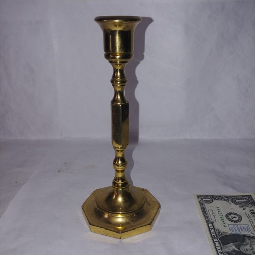 Seiden Solid Brass Candle Stick Holder 7.5 Inches Tall Round Base Collectible  - Picture 5 of 9