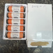 Complete 5 roll 2006 P State Quarters set NV NE CO ND SD UNCIRCULATED W/MINT BOX