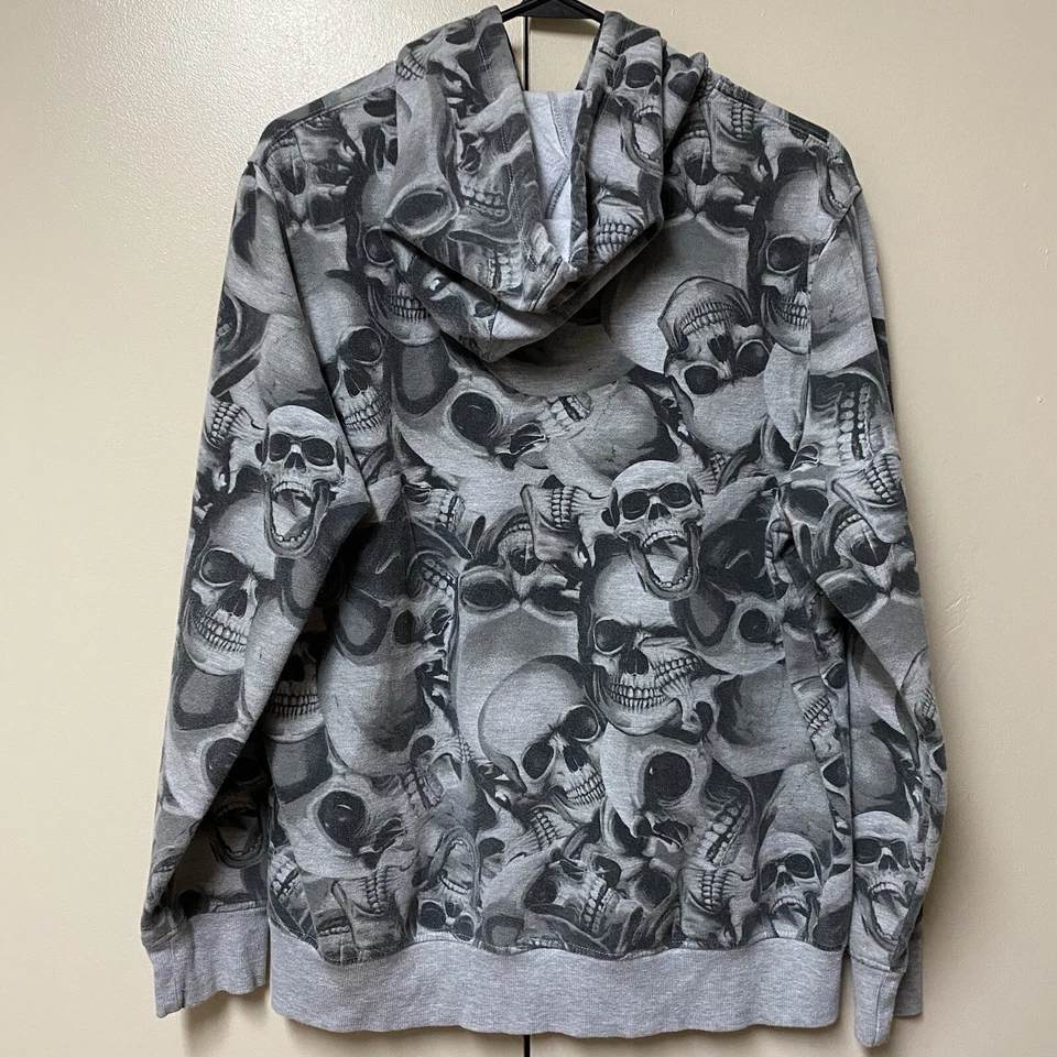 Sudadera con Capucha Y2K Calavera JNCO Esc Estampado Completo AOP Calaveras Medianas Híbrida Foto 2 de 4