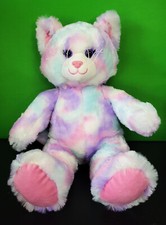 Build A Bear "Pastel Swirl Kitty" Pastel Swirl Tie Dye Cat 15" Plush BAB
