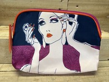 Estee Lauder Glamour Lady Art Deco Type Makeup Cosmetic Bag NEW 9  x5.5  