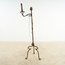 LAMPADA DA TERRA PORTA CANDELA IN FERRO BATTUTO