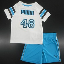 Infant Boys PUMA 38 Short Sleeve Wicking Shirt W/ Wicking Shorts Sz 18Mt 24Mt