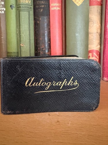 Antique 1930s Autograph Book 9.5 cm x 5 cm Pictures Message Poems