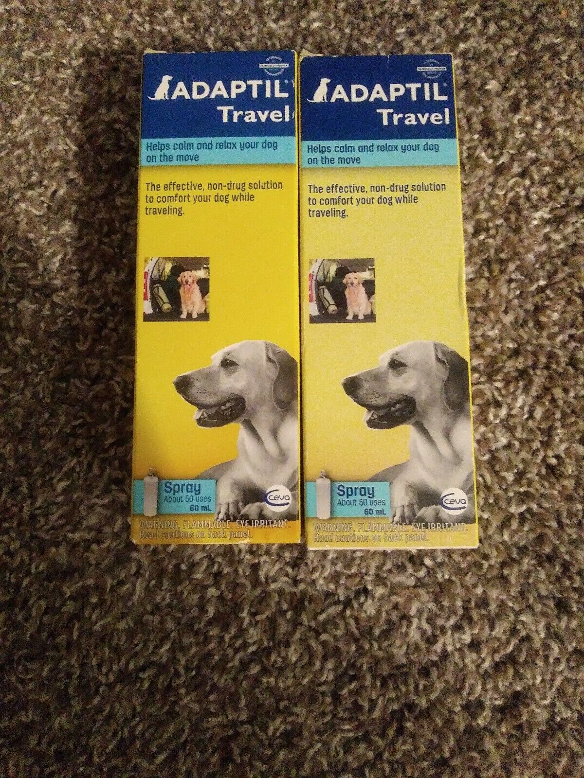 2 Adaptil Travel Calming Spray for Dogs,2x 60 ct sprays, EXP 10/21 