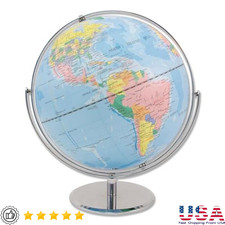 12 Inch Globe Raised Relief Blue Oceans Metal...