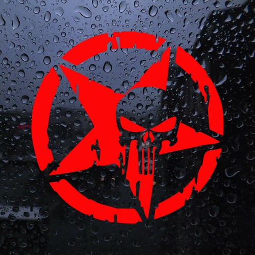 Transfert Vinyle Made In Germany Punisher Skull XXL 0287 (jaunir) // Autocollant JDM Style Vinyle Qualité Allemande 5 Ans Résistant