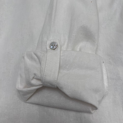 Camisa Orvis Classic Collection Manga Larga Blanca Abotonada Lino Para Hombre Talla XL - Imagen 8 de 11