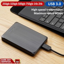 2.5'' Portable 500GB 1TB External Hard Drive USB 3.0 High Speed for Game Storage