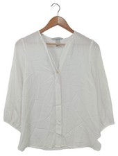 H&M Hemd-Bluse Damen Bluse Gr. DE 34 weiß Elegant