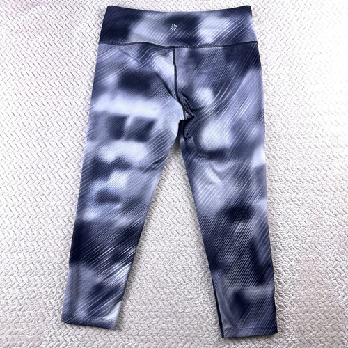 Athleta Legging Sz M Yoga Capri Pants Cross Training Silver Running Black - Picture 3 of 10