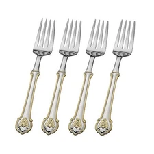 Wallace Napoleon Bee Gold Accent 18/10 Stainless Salad Fork (Set of Four)