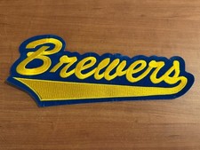 MLB Milwaukee Brewers Felt Script Jacket Patch, 13 , Possibly Iron-On