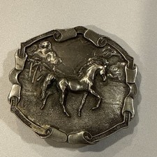 Vtg 1978 Horse Belt Buckle Bergamot Brass Works