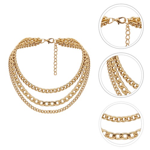 4 szt. Łańcuszek Naszyjnik Moda Metal Łańcuszek Damski Naszyjnik Prezent Łańcuszek Clavicle - Zdjęcie 1 z 12