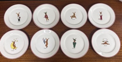 Rainbow Mountain Christmas Plates Santa s Reindeer Party Dessert Plates Set Of 8
