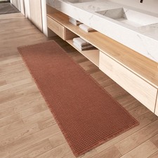 x 4' Waffle Bath Runner Rug Absorbent Non-Slip Polyester Washable