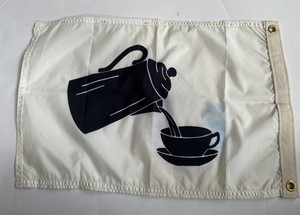Coffee Break Boat ATV ship Flag 11.5”x 17,5”Nylon Brass Eyelets Canvas Head