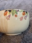 2 Hall Crocus Mixing Bowl Art Deco Cream w/ Tulip Pattern Vintage USA 6” & 8” — photo 2