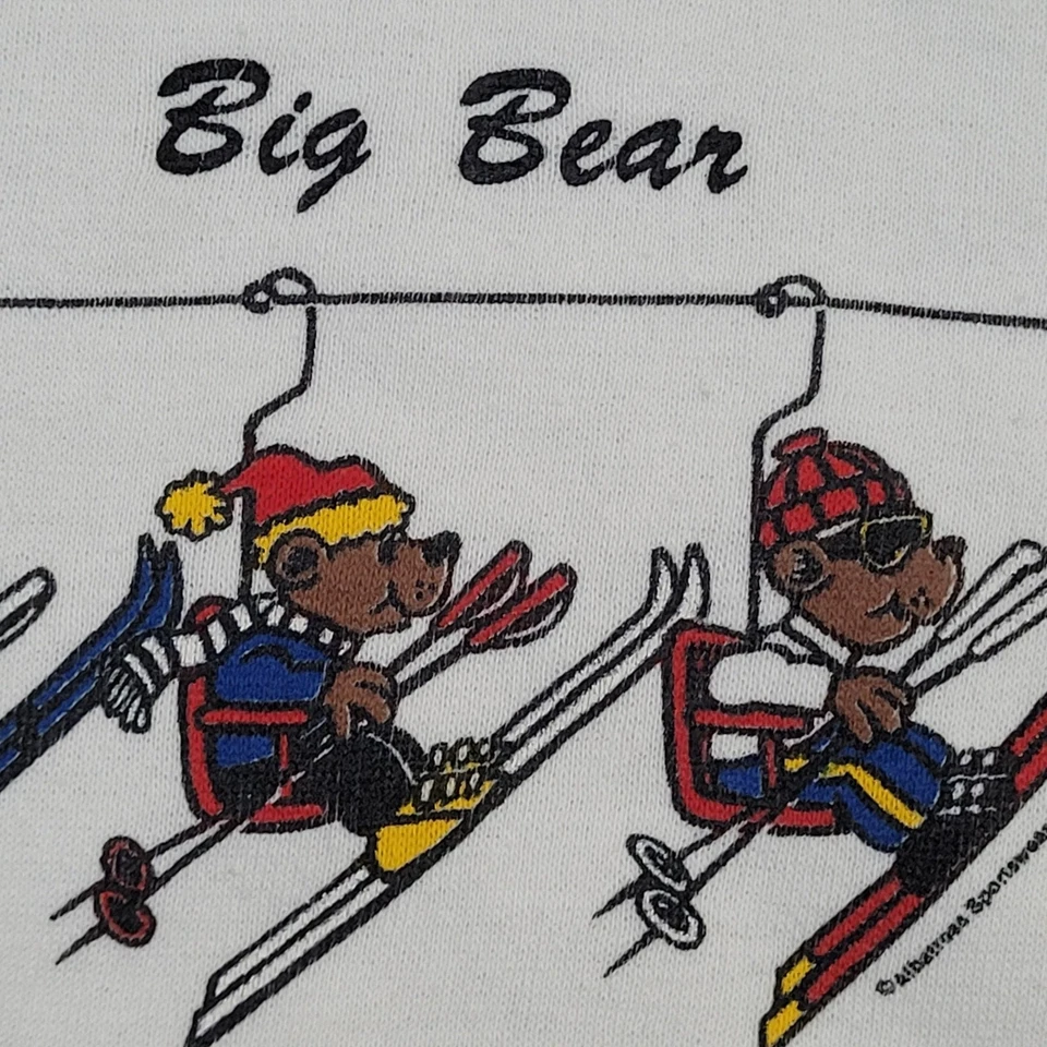 Vintage 1986 Big Bear Ski Sweatshirt Teens Small 17x21 White - Image 4 of 4