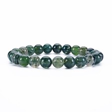 Cherry Tree Collection Moss Agate Beaded Bracelet &ndash; Medium,