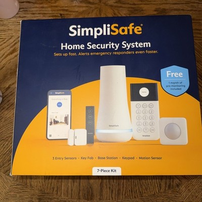 SimpliSafe Smart Home Security System (7-Piece Kit)   Base Station, Keypad-NEW