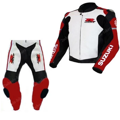 Suzuki combinaison moto cuir homme tenue sport armure protection renforcée CE - Photo 1/3