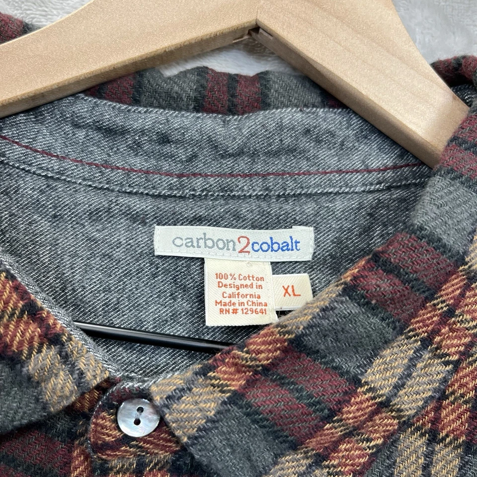 Рубашка фланелевая карбоновая 2кобальтовая мужская размер XL многоцветная клетчатая с длинным рукавом на пуговицах - Изображение 3 из 4