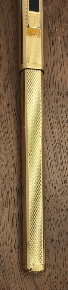 Caneta padrão cevada banhada a ouro Dunhill Gemline - Imagem 3 de 4