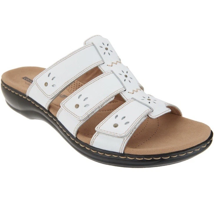 Sandali Clarks Collection tg 12 neri suola slide Leisa primavera bianco