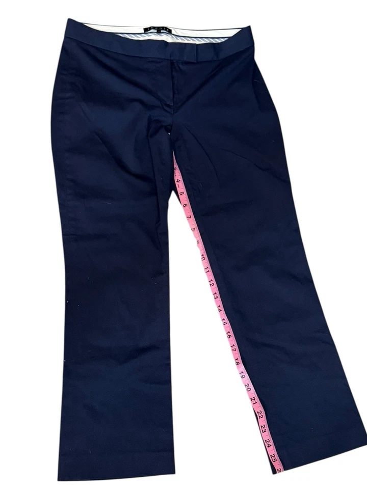 Pantalones chinos Theory para mujer talla 4 azul marino pierna recta clásicos ropa de trabajo preparada Foto 3 de 4