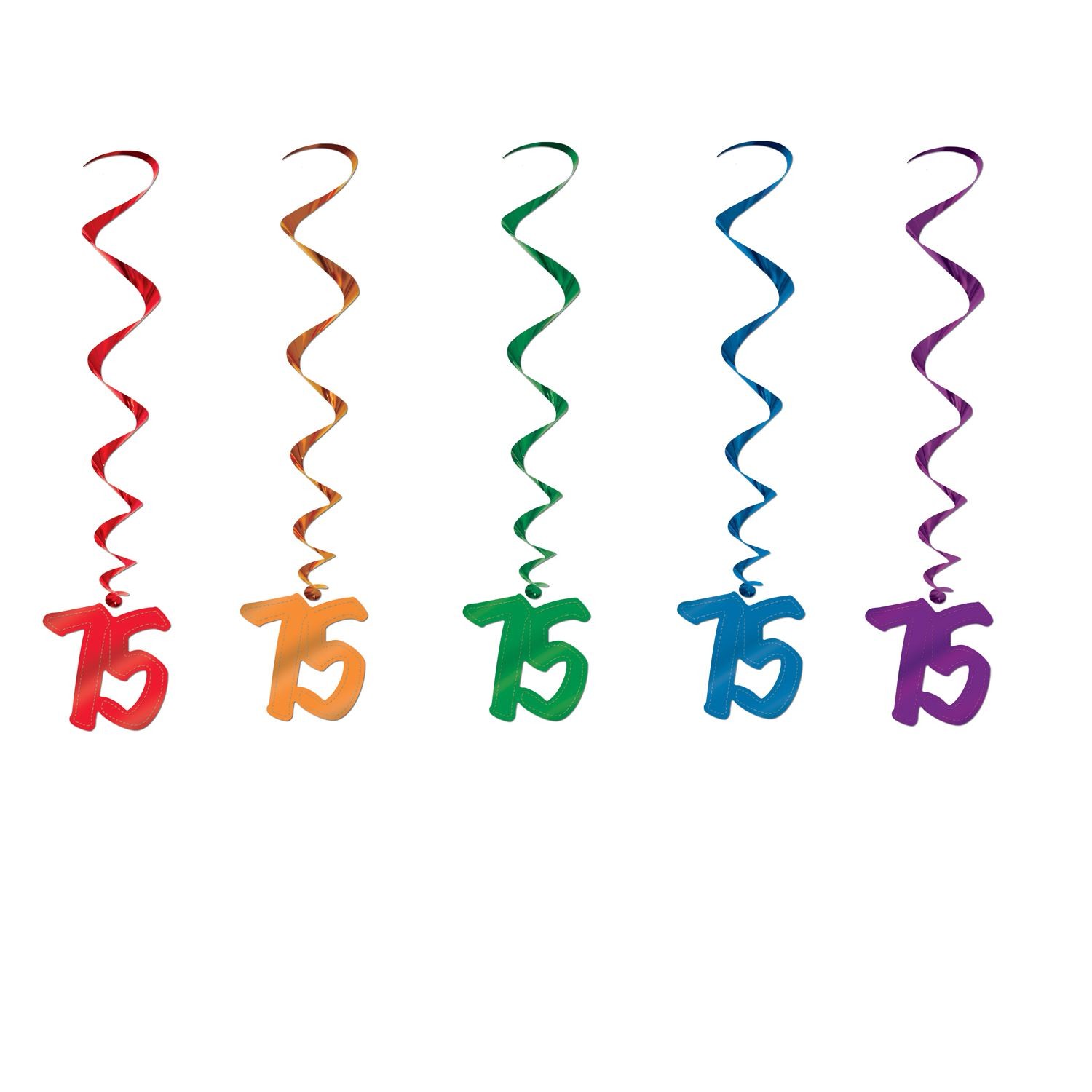 Beistle 75th Birthday Whirl Decorations 5-Pack Party Supplies  