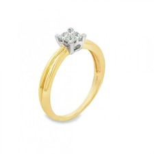 9ct Yellow Gold Diamond Engagement Ring - Size Q - 0.30ct