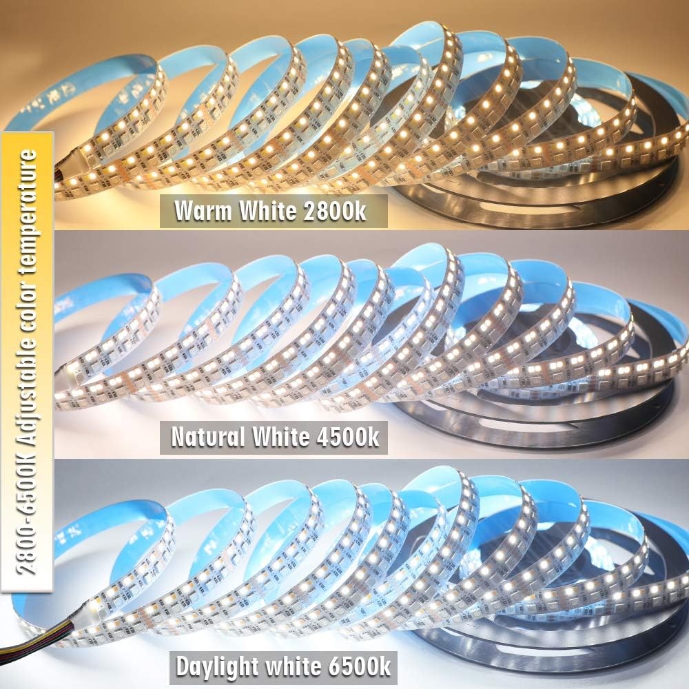 DC12V RGB CCT Color Changing LED Strip Light, DC12 V 5 m/16.4 ft, Warm White 