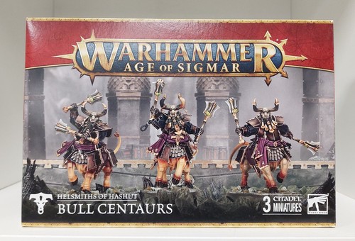 Warhammer Age Of Sigmar – Kit Bull Centaures / Oint Sentinelles – Helsmiths Of Hashut – 3 Miniatures – 74 Composants – Bases 75x42 Mm – Non Peintes