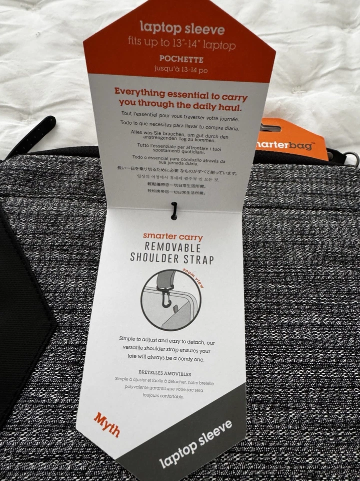 STM Myth Fleece-Lined Laptop Sleeve with Removable Strap 13" - Granite Black ... - Image 4 of 4