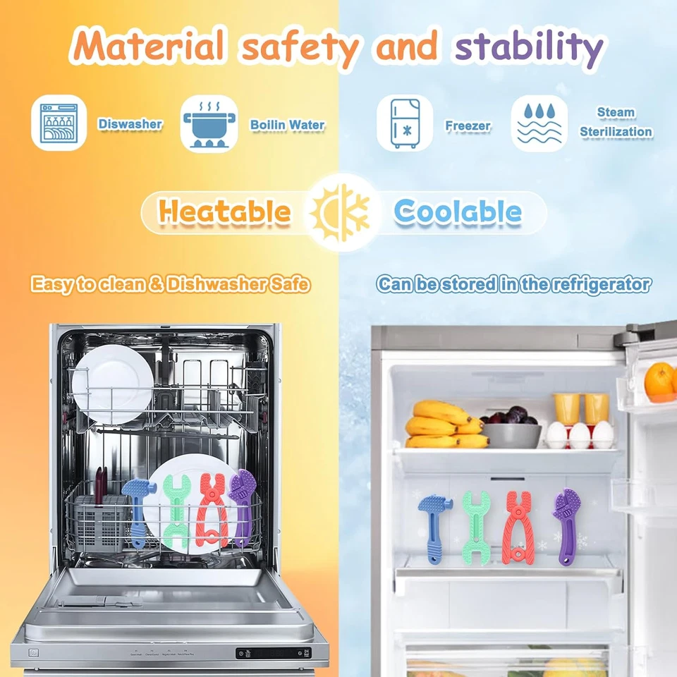 Mordedor de bebé [Original] - Juguetes de dentición de silicona para bebés, juego de herramientas forma camiseta Foto 4 de 4