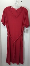 Just Be Red V Neck Long Tshirt Dress Size 2X