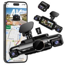 4 Channel Dash Cam Front and Rear, 3K 3 1080P Dash Camera for Cars, Free 64GB...